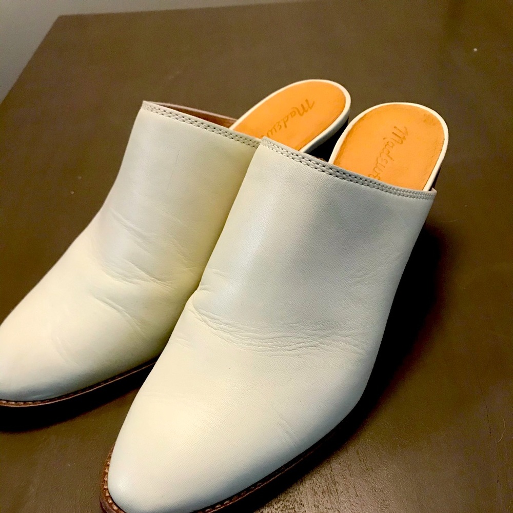 Size 9 1/2 women’s Madewell Mules cream